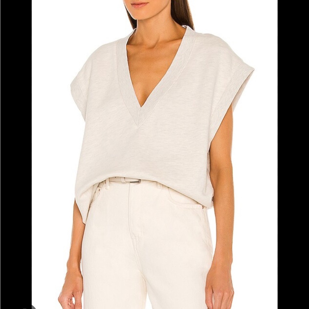 Like new Agolde Shaw Vest Oatmeal Heather Large $150 - Picture 5 of 6